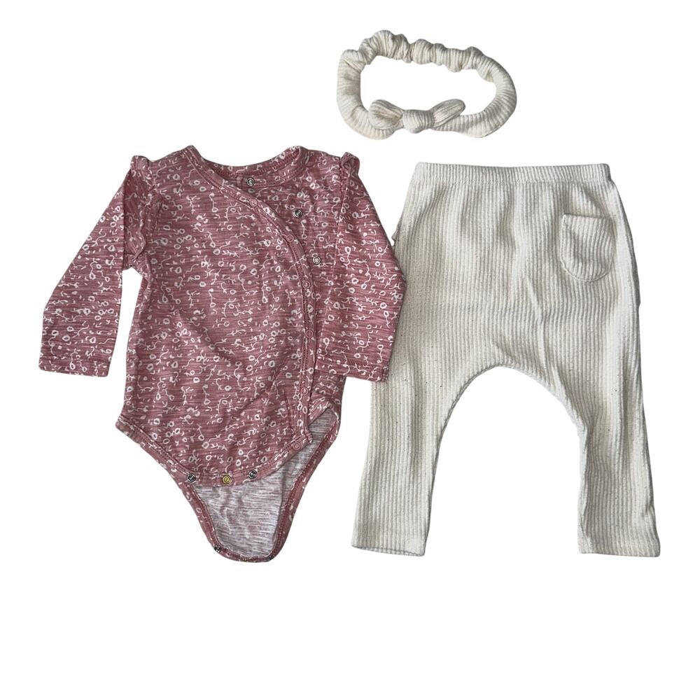 Jessica Simpson Baby Girl 3-Piece Set 6/9M - Leggings, Top & Headband